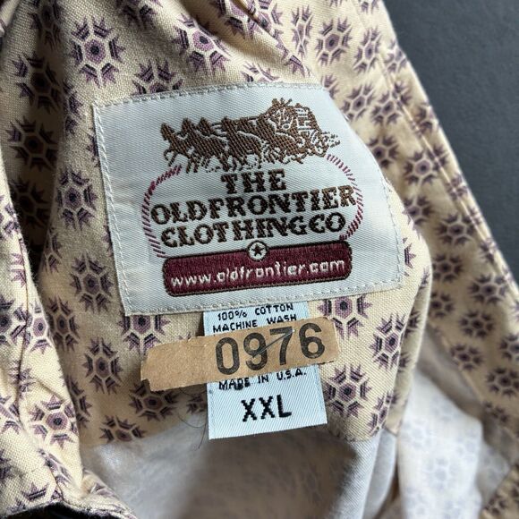 The Old Frontier Clothing Co Shirt Long Sleeve 1/2 Button Up Men's 2XL USA Made - Picture 3 of 11